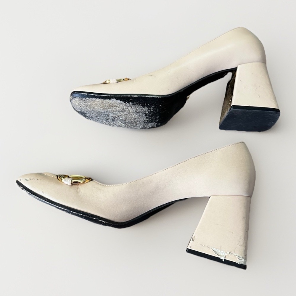Gucci Cream Horsebit Ballet Pump Flats Women's Heels Size 6 - Picture 8 of 16